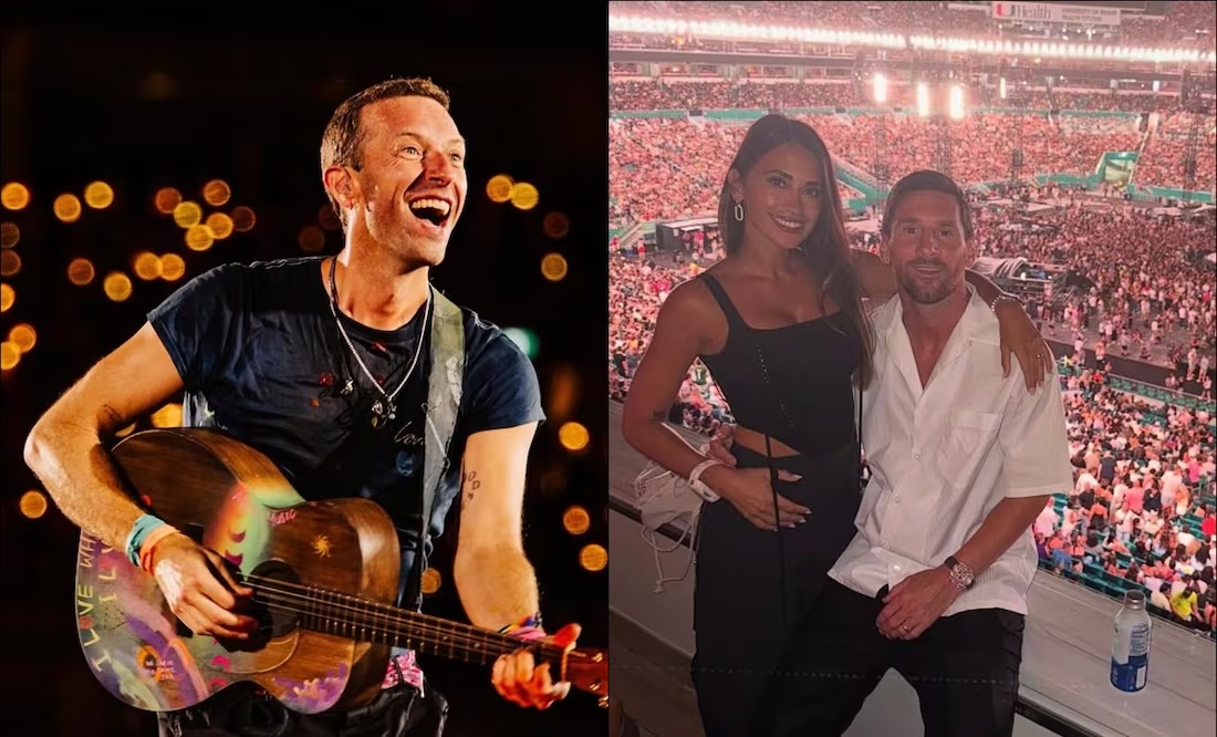 Messi y Antonela brillan en concierto de Coldplay