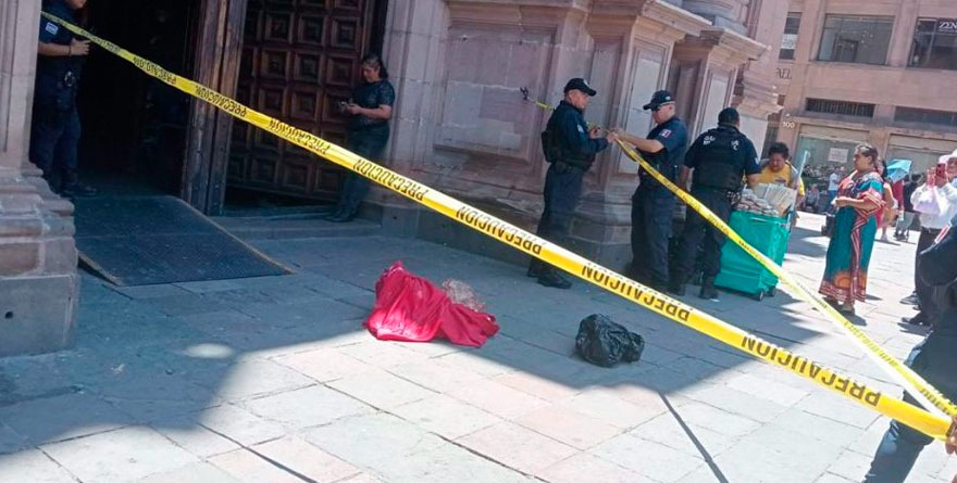 Dejan cabeza de vaca frente a la Catedral
