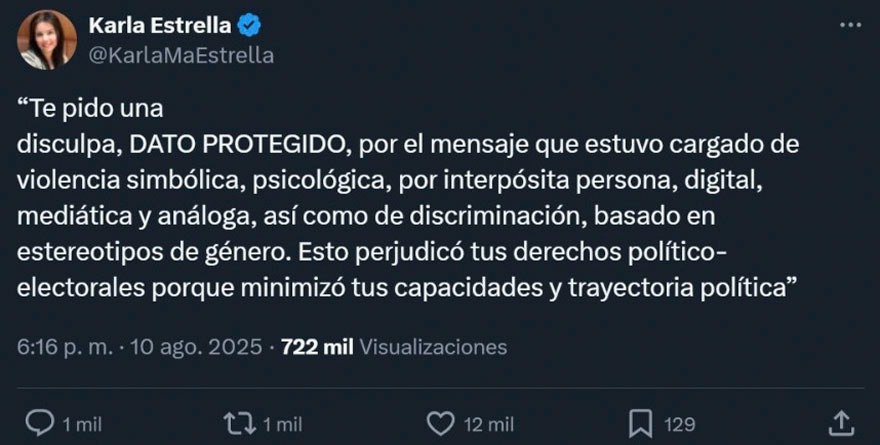 Cierra ciudadana 30 días de disculpas a dato protegido