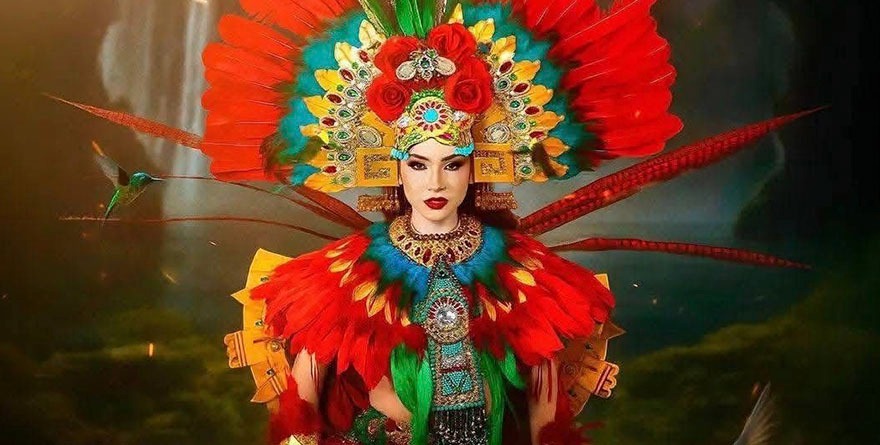 Vestido de diseñador huasteco gana Miss Universo México
