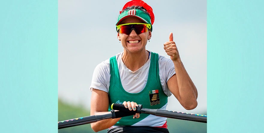 Kenia Lechuga en la final del Mundial de Remo