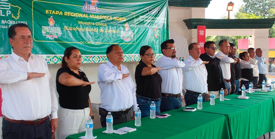 EL SECRETARIO GENERAL DEL MUNICIPIO DE TAMUÍN INAUGURÓ LA MUESTRA CÍVICA DE COLEGIOS DE BACHILLERES ZONA HUASTECA NORTE