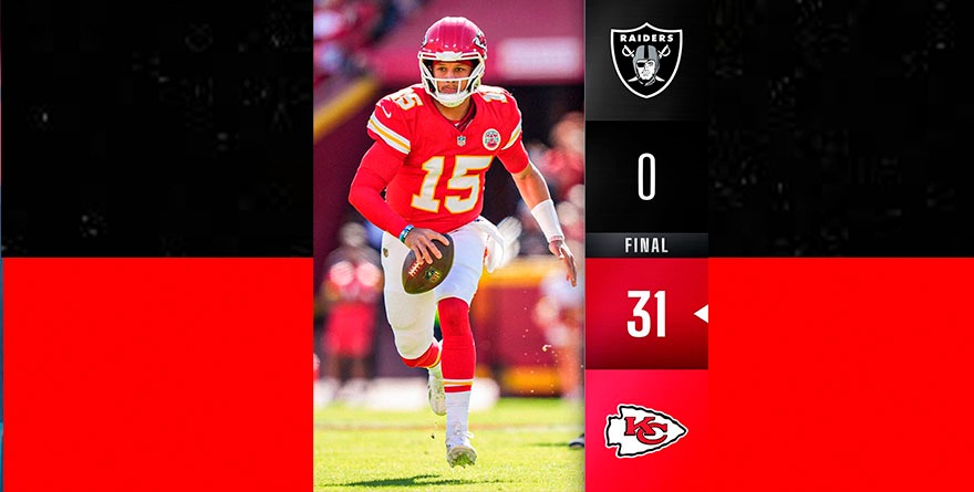 Chiefs dominan a Raiders