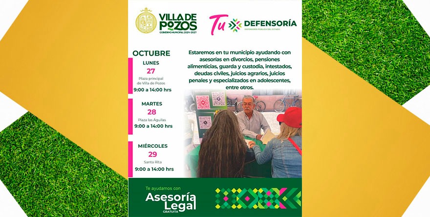 Asesoría jurídica gratuita en Villa de Pozos