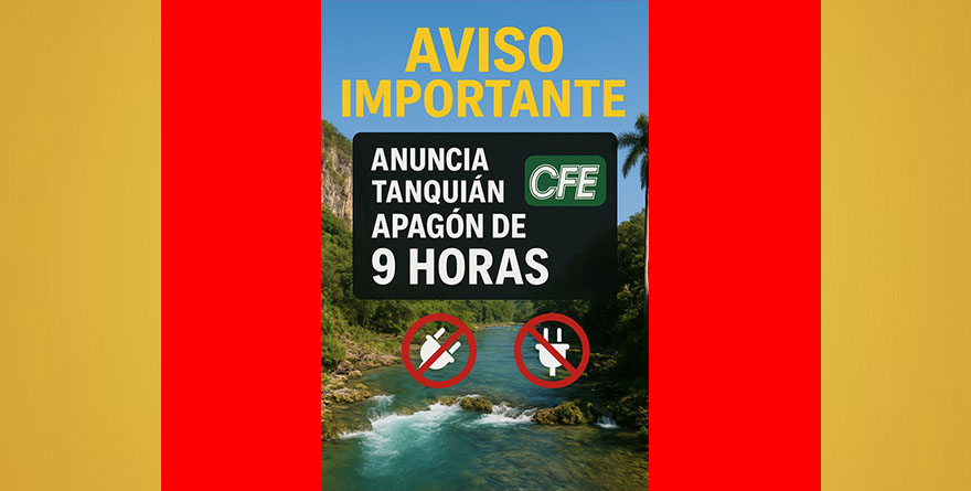 Anuncia Tanquián apagón de 9 horas