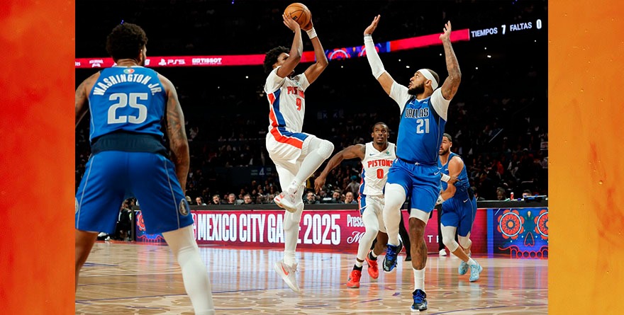 Derrotan Pistons a Mavericks en la CDMX