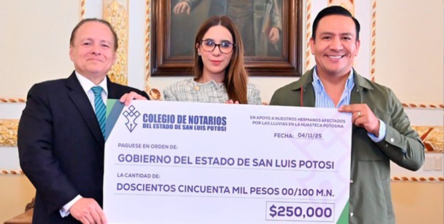 NOTARIOS DONARON 250 MIL A LA HUASTECA 