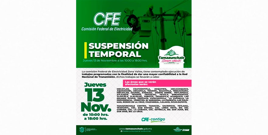 Apagón de 8 horas en Tamazunchale