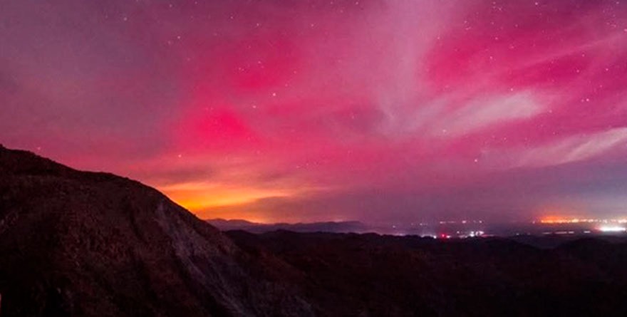 Como en polo norte, auroras boreales en SLP