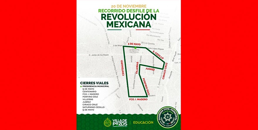 Supervisan ruta del desfile revolucionario
