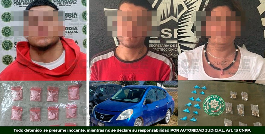 DETENIDOS TRES PRESUNTOS NARCOMENUDISTAS EN SALINAS Y MATEHUALA