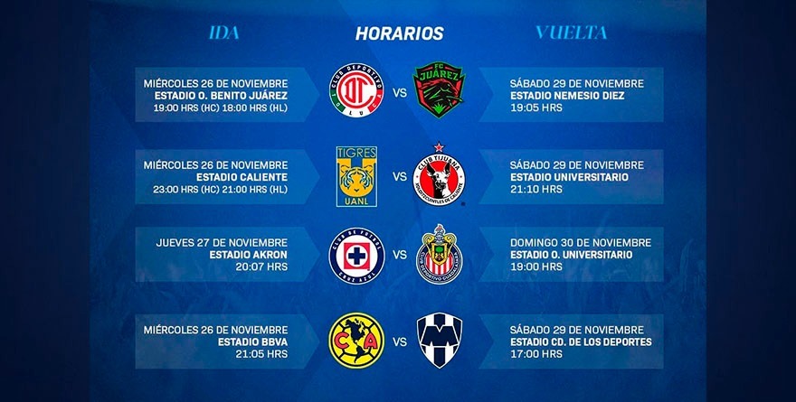 Horarios de la Liguilla