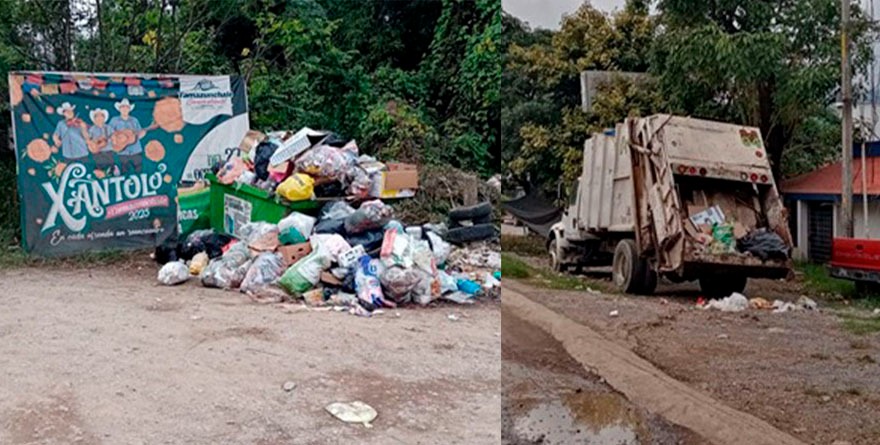Un basurero, calles en Tamazunchale