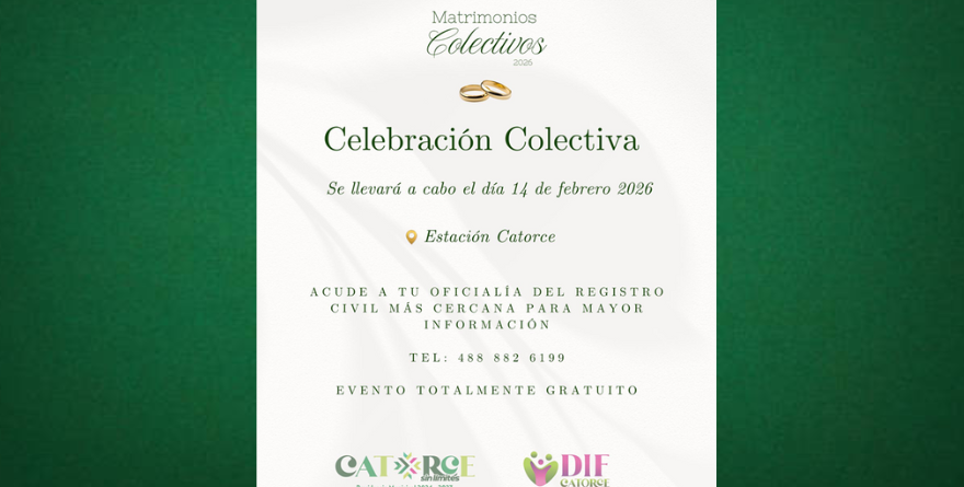 El amor está en el aire; Catorce convoca a matrimonios colectivos