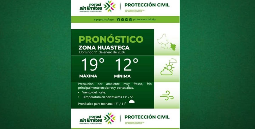 Emiten alerta por frente frío