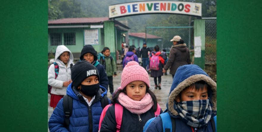 Ausentismo escolar por frío en Huasteca