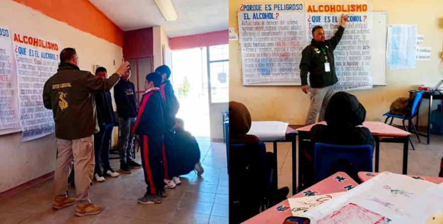 Promueven prevención de adicciones en telesecundaria de Catorce