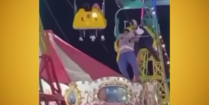 Susto extremo en juego mecánico