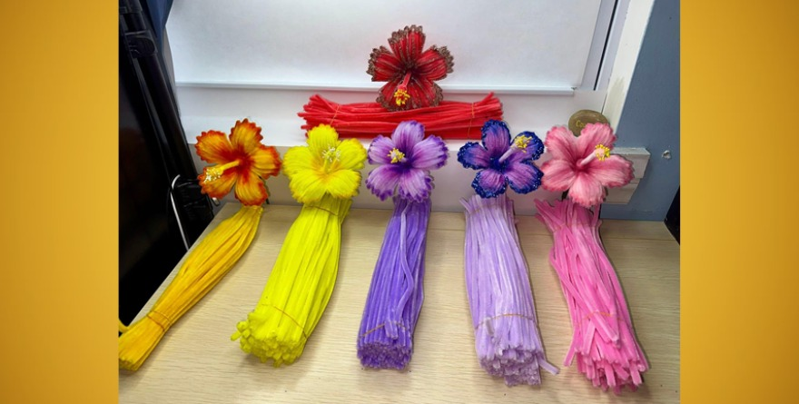 Taller de flores en Ciudad del Maíz
