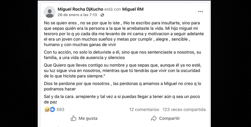‘Me quitaste a mi único hijo’: el reproche del padre de Miguel