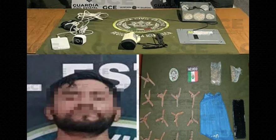 Cae ‘halcón’ con droga y ponchallantas