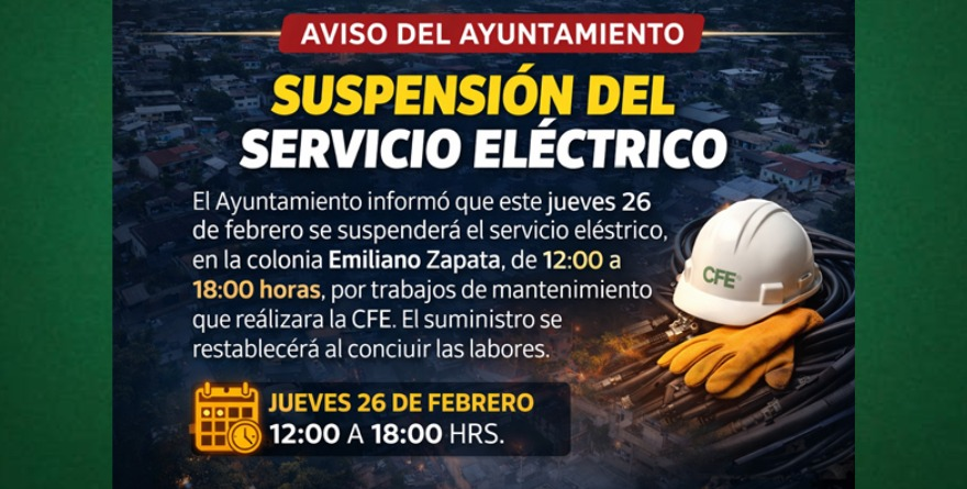 Anuncian corte de energía en Valles