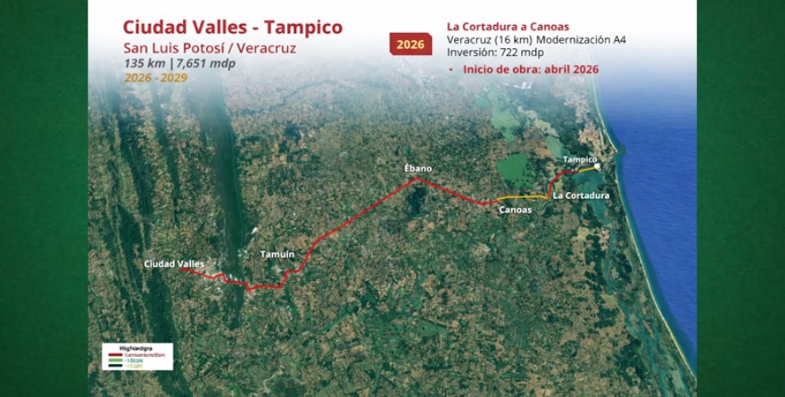 Anuncian conclusión de la vía Valles – Tampico
