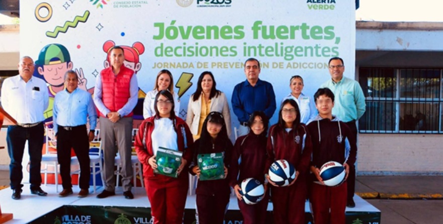 Realizan jornada de prevención de adicciones en secundaria de Villa de Pozos