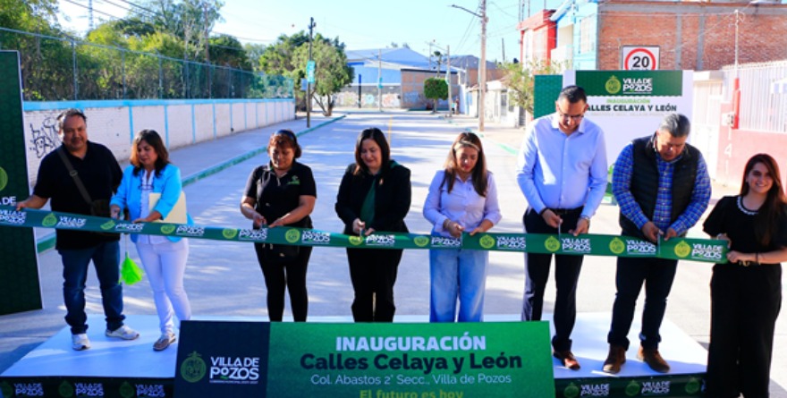 Entregan rehabilitación de calles en Villa de Pozos