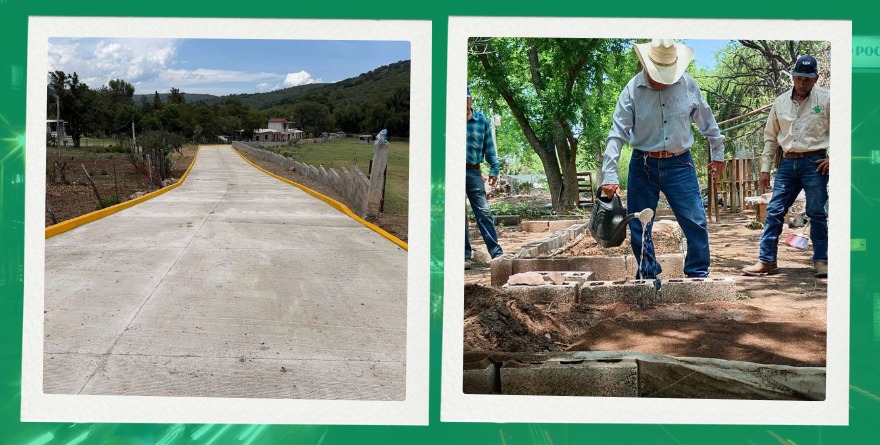 Entregan obras viales y capacitan a productores en Villa Hidalgo