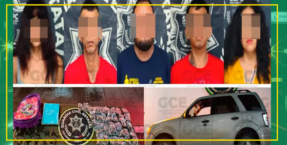 ¡Cayeron con la mochilita! Atrapan a cinco presuntos narquillos 