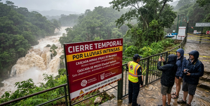 Lluvias frenan aventura en cascadas