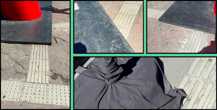 Galindo tapa guías de discapacidad en el centro