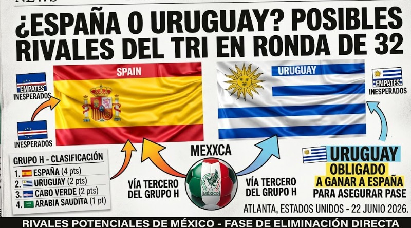 ESPAÑA Y URUGUAY: ¿POSIBLES RIVALES DEL TRI EN RONDA DE 32?