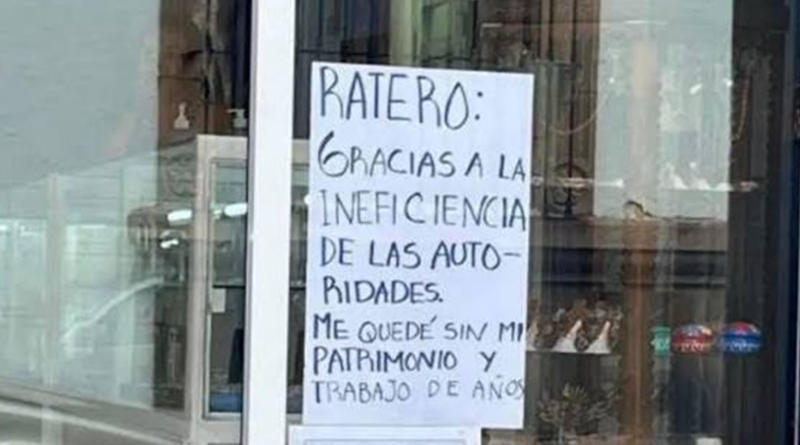 CANACOPE señala persistencia de robos comerciales