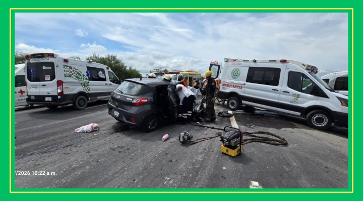 Choque en Rioverde deja 6 heridos
