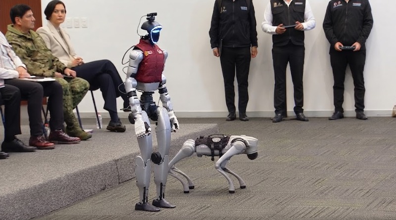 PRESENTAN EN MAÑANERA ROBOTS CON IA PARA C5 DE EDOMEX