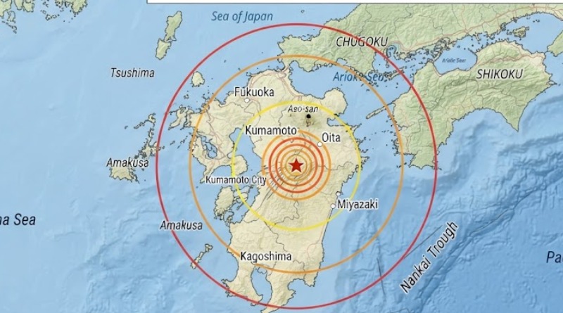 REGISTRA JAPÓN TERREMOTO DE 7,1 FRENTE A LA ISLA DE KYUSHU