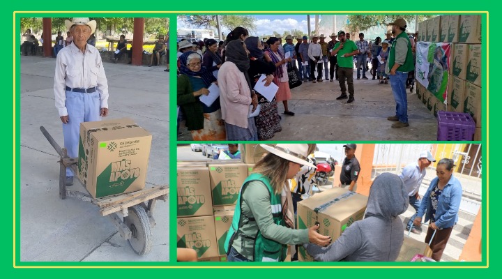 Reparten apoyos alimentarios en comunidades