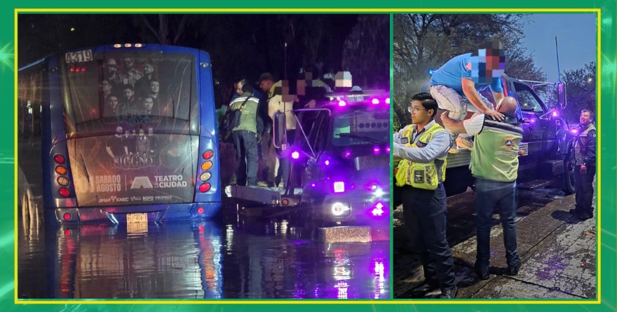Rescatan pasajeros varados por lluvias