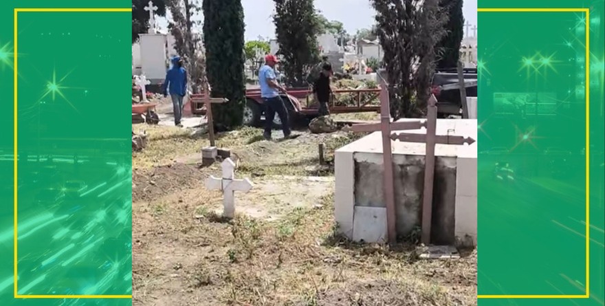 Vecinos financian faena en panteón