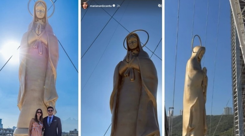 COLOCAN SAMUEL Y MARIANA ESCULTURA DE VIRGEN EN NUEVO PUENTE