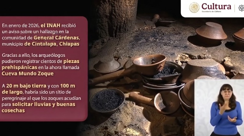 DESCUBRE INAH LA ‘CUEVA DEL MUNDO ZOQUE’ EN CHIAPAS