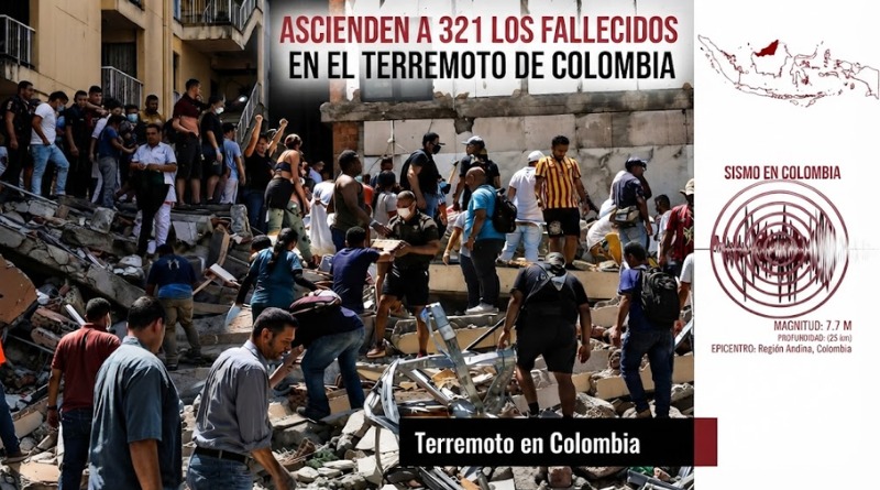 ASCIENDEN A 321 LOS FALLECIDOS EN EL TERREMOTO DE COLOMBIA