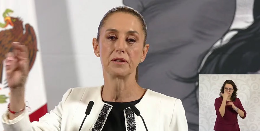 APARECE CLAUDIA SHEINBAUM CON CUBREBOCAS