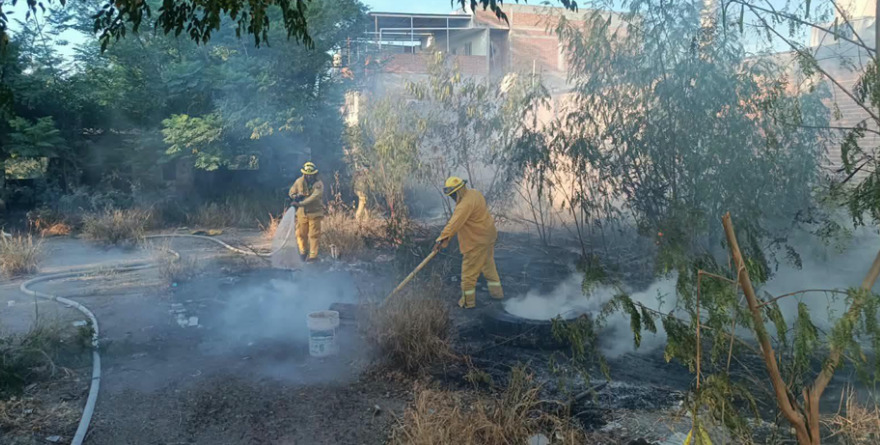 Sofocan incendio de pastizal en Col. Casa Blanca