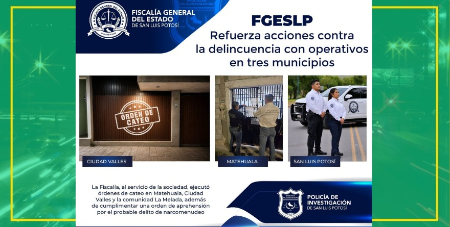 Decomisan armas y droga en SLP