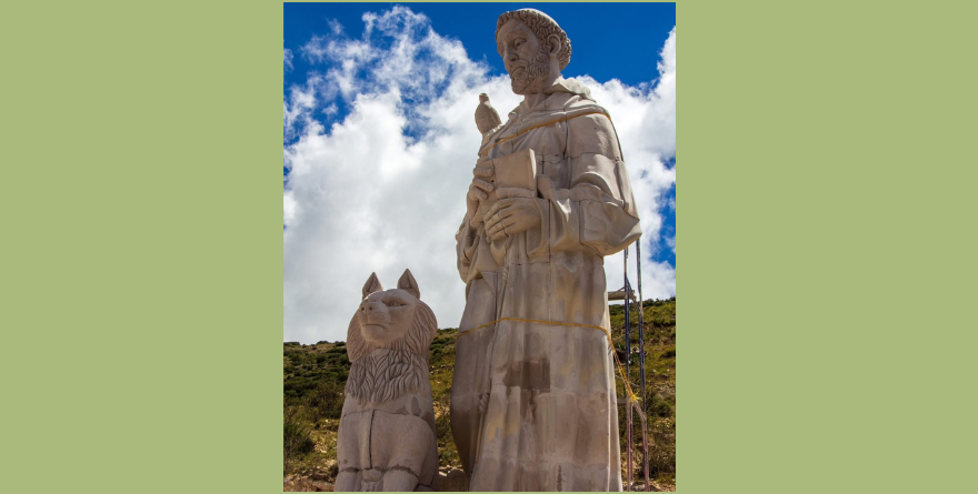 Inauguran monumental escultura de San Francisco de Asís en la cima de Real de Catorce