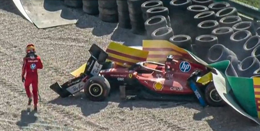 LECLERC TERMINA EN EL MURO EN LA VUELTA 2