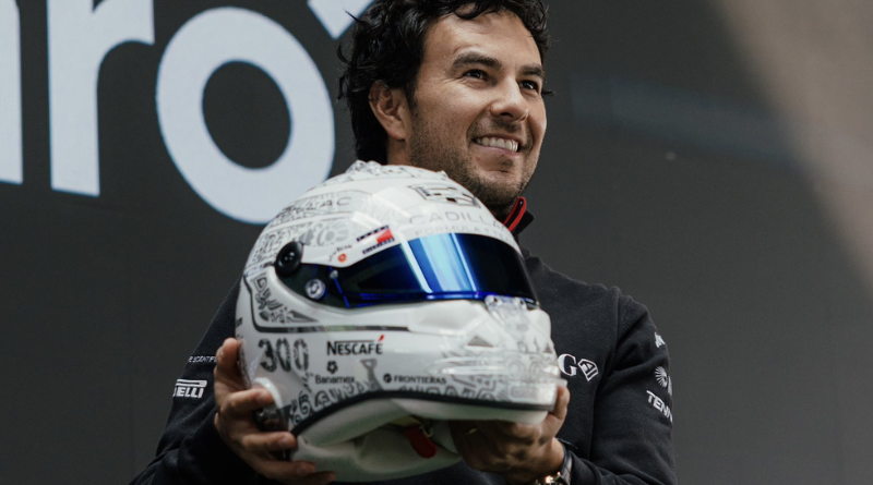 PRESENTA CHECO PÉREZ CASCO EDICIÓN GP DE MÉXICO